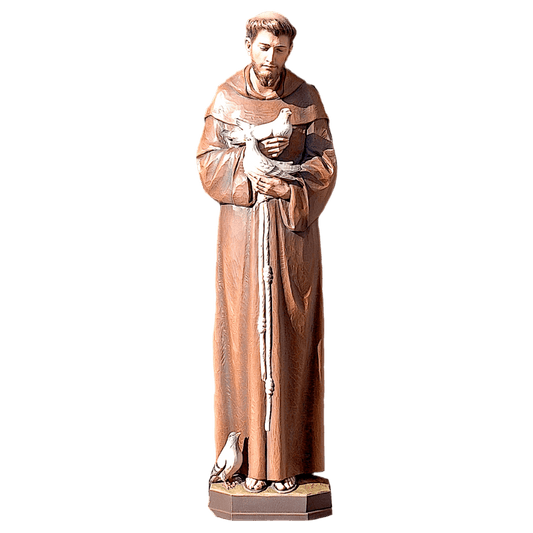 Custom Wood Carvings - St. Francis with Birds Ferdinand Stuflesser