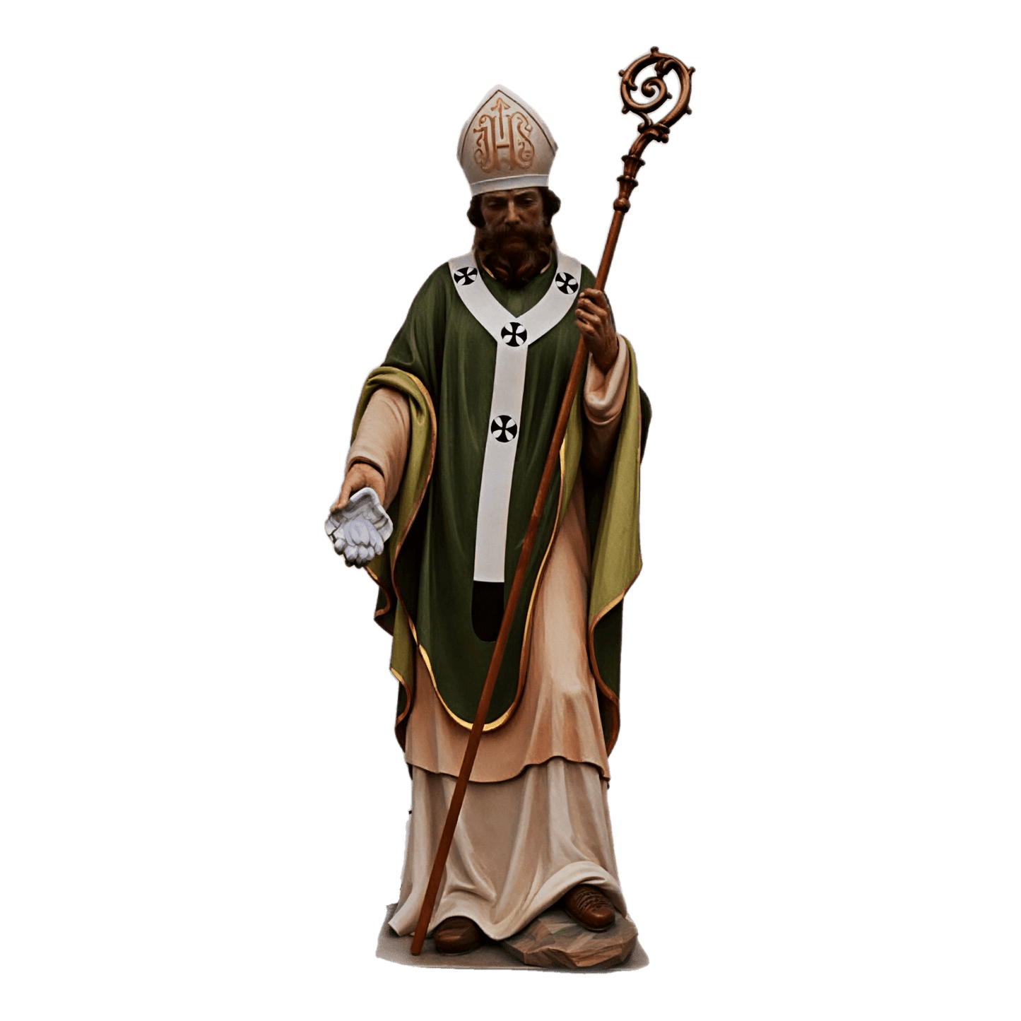 St. Patrick | Ferdinand Stuflesser 1875 | Hand-carved Statuary