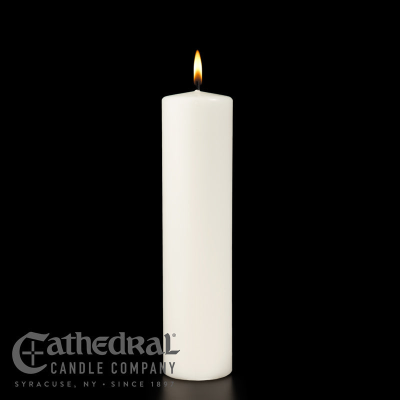 LARGE DIAMETER STEARINE WHITE MOLDED ALTAR CANDLES