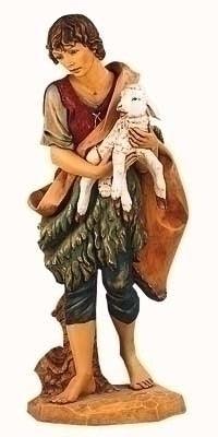 Fontanini 50" Shepherd Gabriel with Sheep Nativity Figure, Style 52351