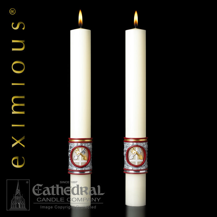 EXIMIOUS "UPON THIS ROCK" COMPLEMENTING ALTAR CANDLES