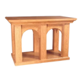 Woerner W595 series oak altar with arched open front