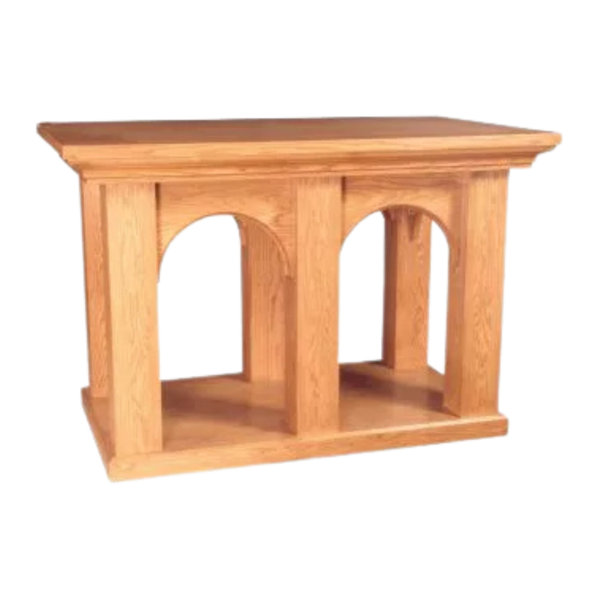 Woerner W595 series oak altar with arched open front