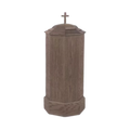 Woerner W1100 octagonal wood baptismal font with cross lid