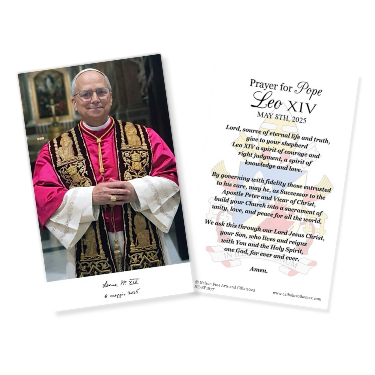 Pope Leo XIV Official Portrait 3"x5" Holy Cards | HC2-1877