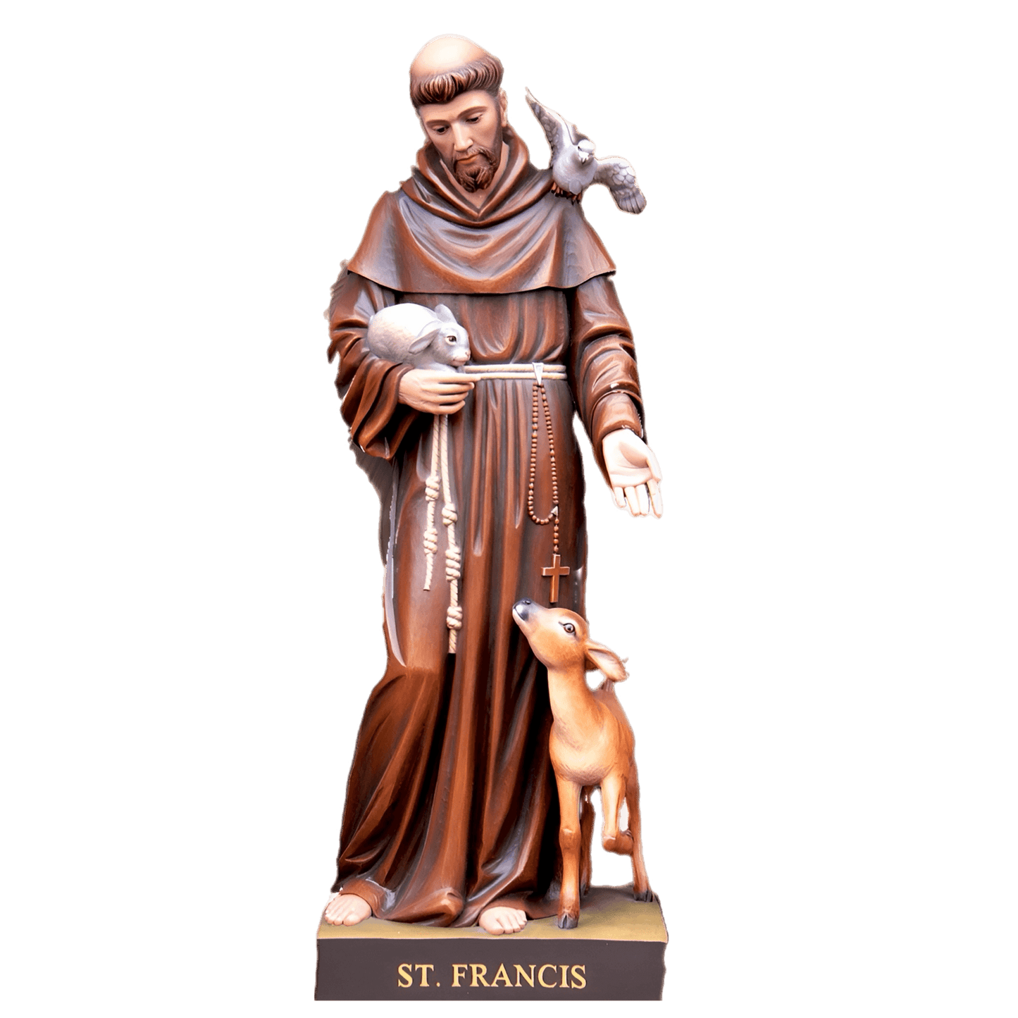 Custom Wood Carvings - St. Francis with Animals Ferdinand Stuflesser