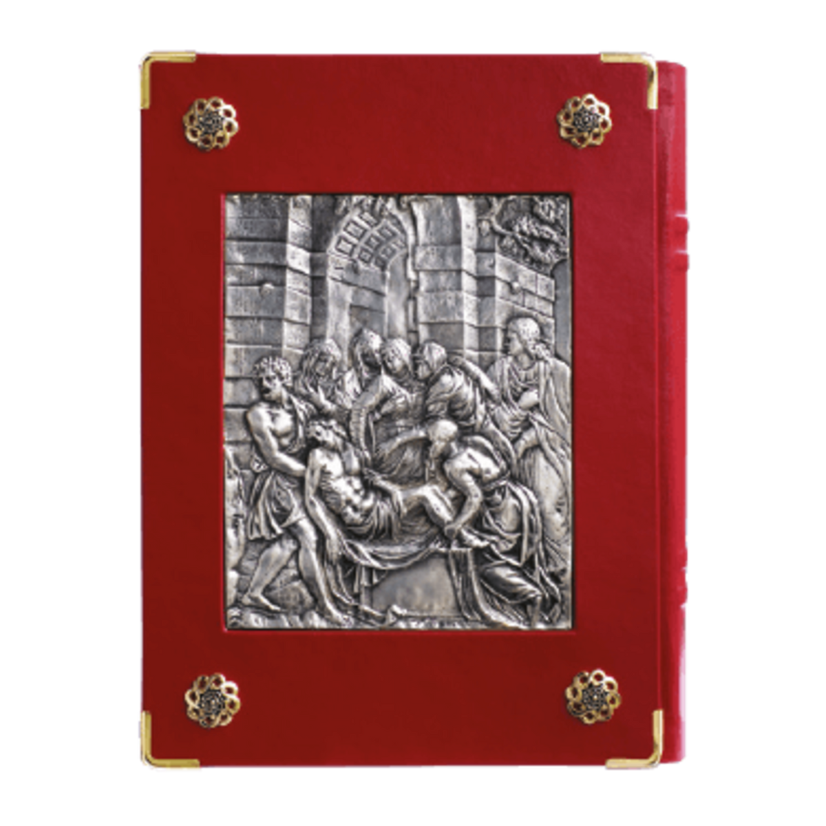 Alviti Creations 10-916 Book of the Gospels cover, back with silver Entombment of Christ icon, view 2