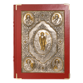 Alviti Creations 10-918 Book of the Gospels cover, burgundy leather with Resurrection of Christ icon