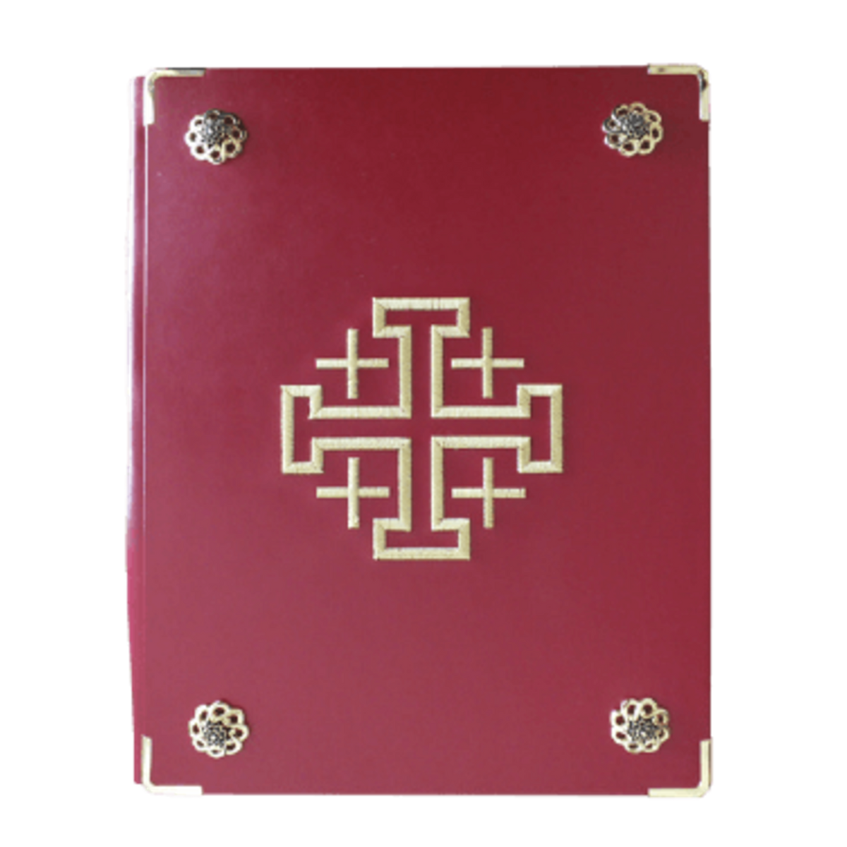 Alviti Creations 10-919 Book of the Gospels cover, burgundy leather with Christ the Teacher icon, view 2