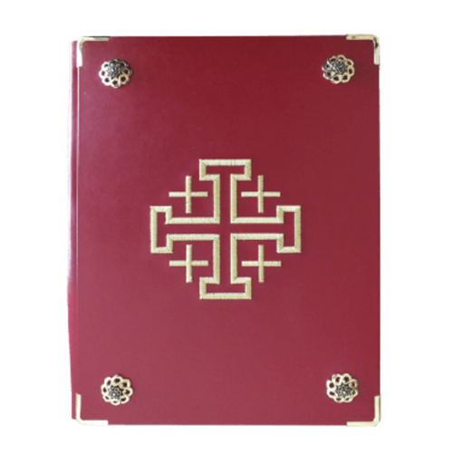 Alviti Creations 10-919 Book of the Gospels cover, burgundy leather with Christ the Teacher icon, view 2