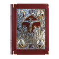 Alviti Creations 10-963 Book of the Gospels cover, burgundy leather with Crucifixion icon