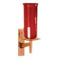 Excelsis 1100-168 wall sanctuary lamp shown in bronze with red glass; glass sold separately for candle version