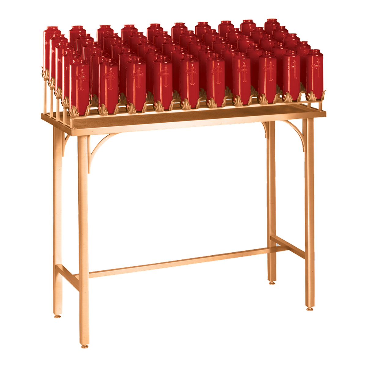 Excelsis 1100-51 satin-finish votive stand shown with bottle lights
