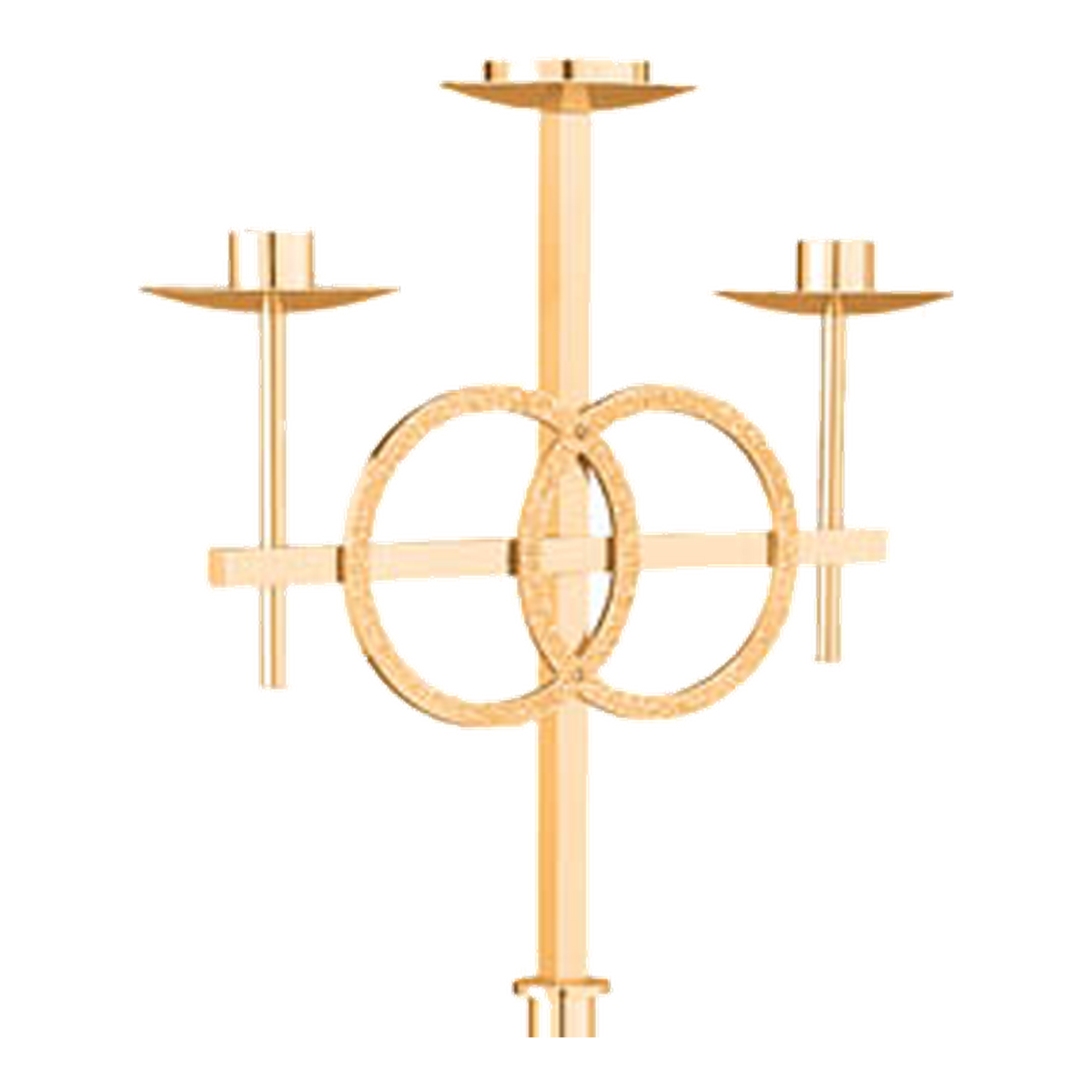 Excelsis 1101-199 removable wedding candelabra top shown in brass; standing base not included