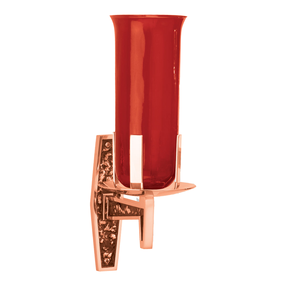 Excelsis 1103-168 wall sanctuary lamp shown in bronze with red glass; glass sold separately for candle version