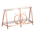 Excelsis 1108-177 wedding prie dieu in satin bronze finish with white vinyl cushions and interlocking rings