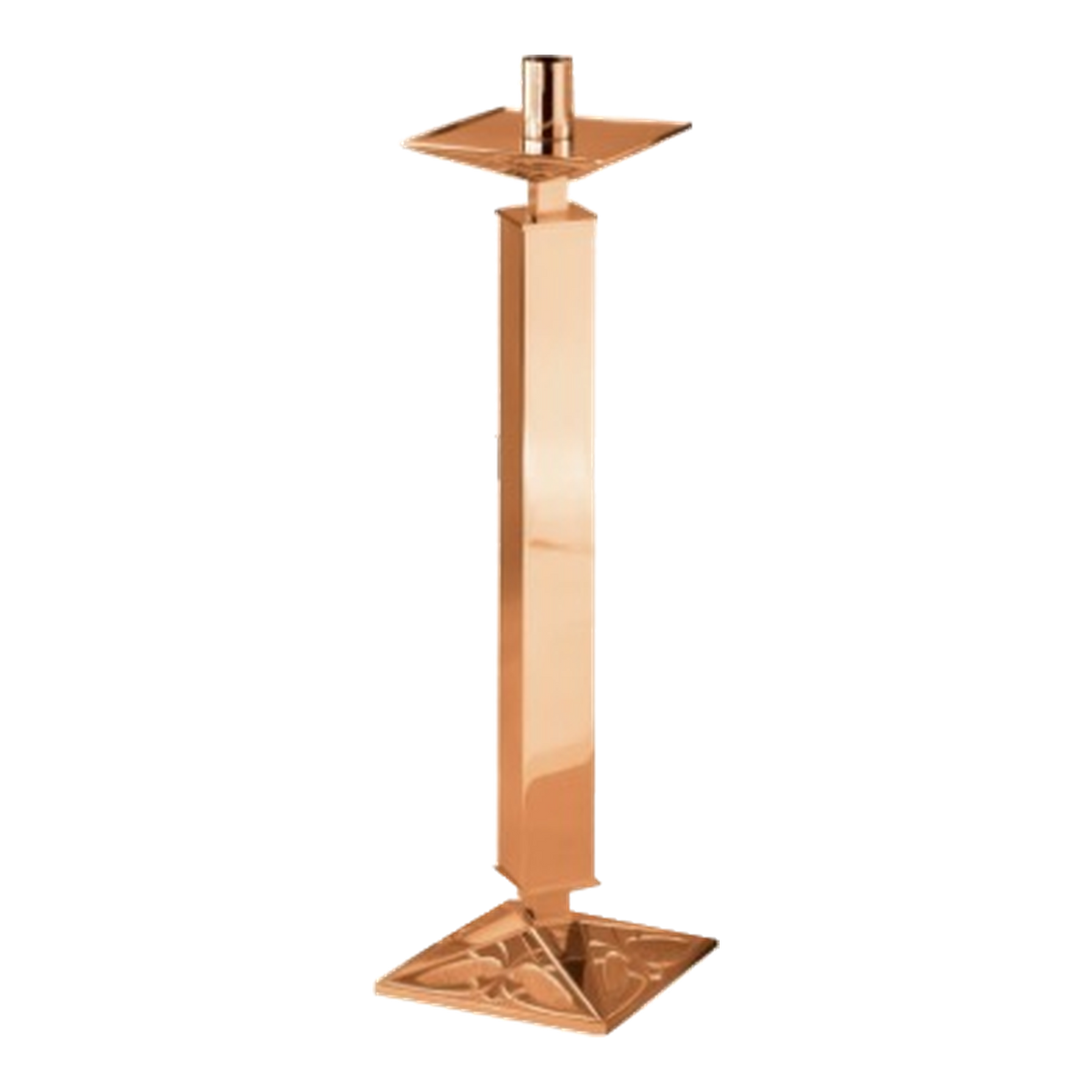 Excelsis 200-227 paschal candlesticks, high-polish bronze as pictured — exact 2026 catalog photograph. Other metal/finish options not pictured.