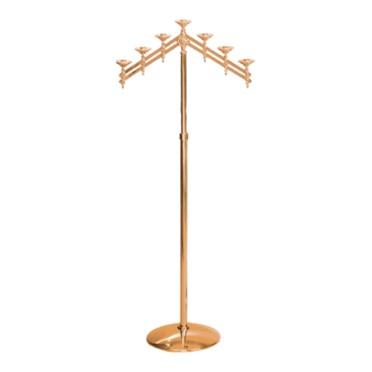 Excelsis 216-12 seven-light candelabra in high-polish bronze — exact 2026 catalog photograph. Alternate metal and finish options not pictured.