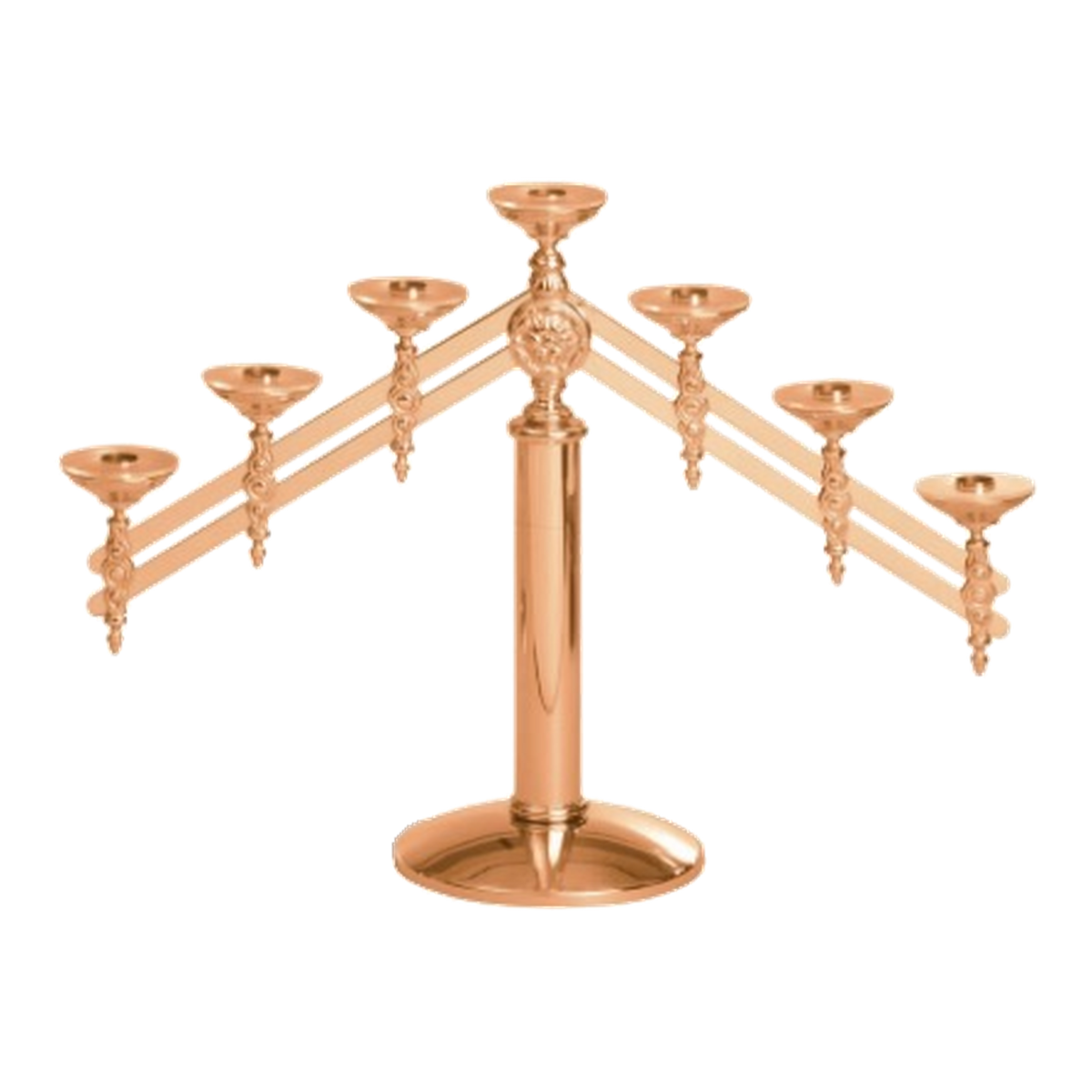 Excelsis 216-9 seven-light candelabra in high-polish bronze — exact 2026 catalog photograph. Alternate metal and finish options not pictured.