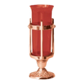 Excelsis 232-166 altar sanctuary lamp; red glass shown is sold separately and not included; high-polish bronze as pictured