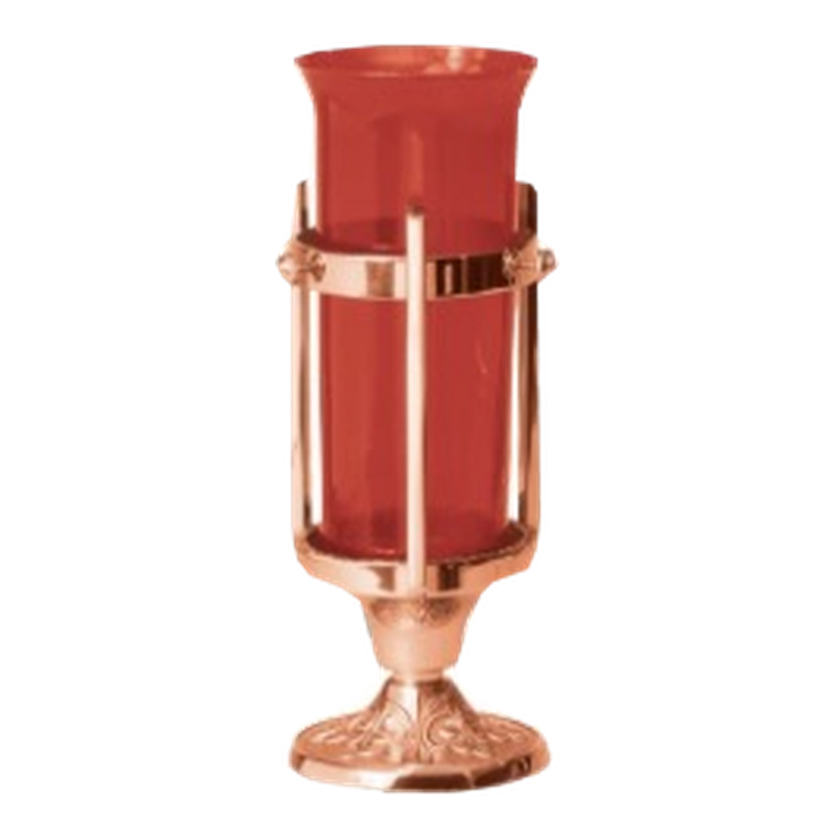 Excelsis 232-166 altar sanctuary lamp; red glass shown is sold separately and not included; high-polish bronze as pictured