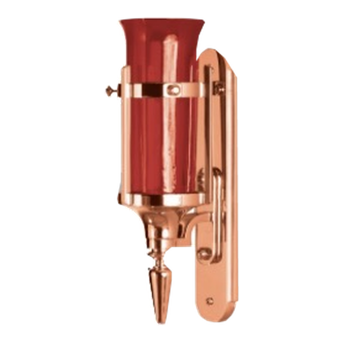 Excelsis 232-168 wall sanctuary lamp; red glass shown is sold separately and not included; high-polish bronze as pictured