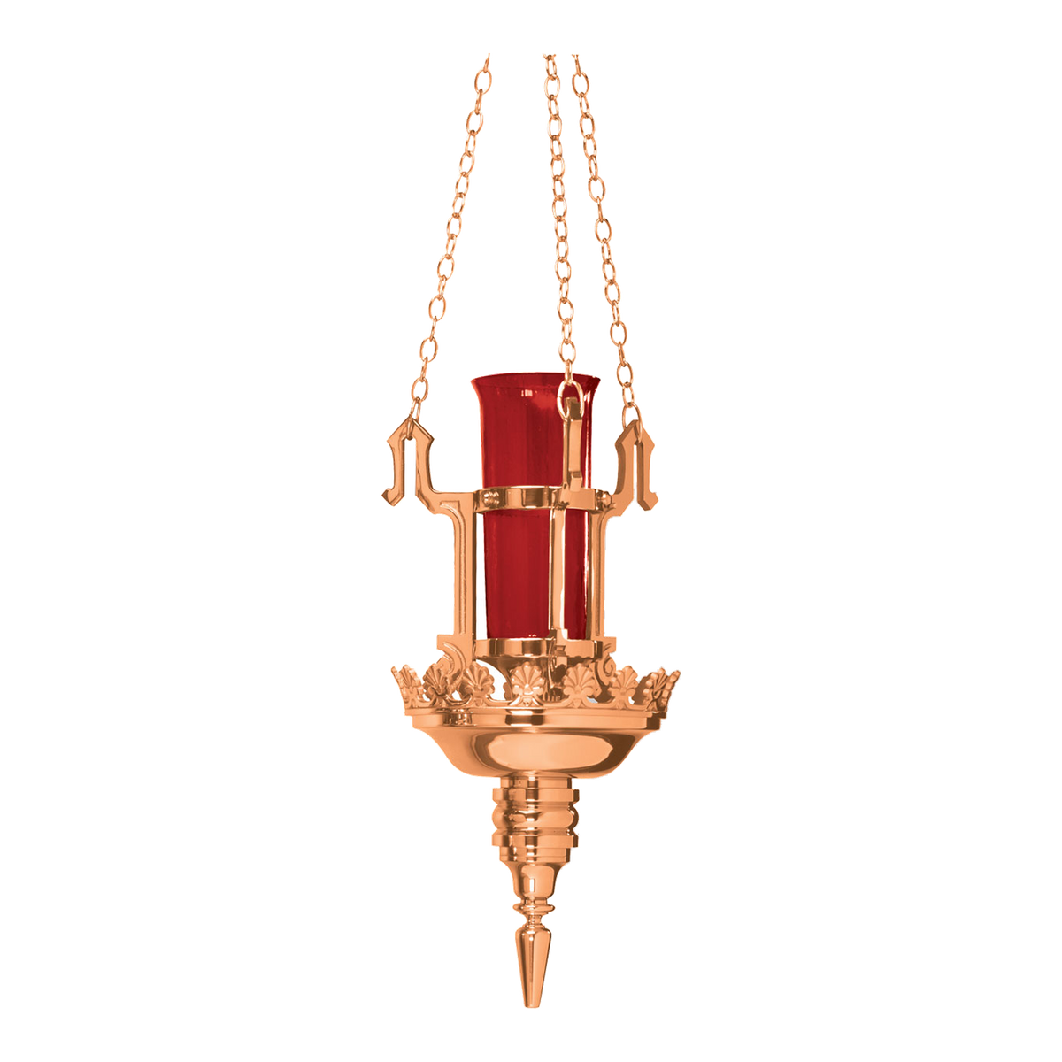 Excelsis 233-50 bronze hanging sanctuary lamp; glass shown is sold separately