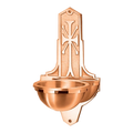 Excelsis 245-83C wall holy water font, original polished-bronze catalog photograph with transparent background.
