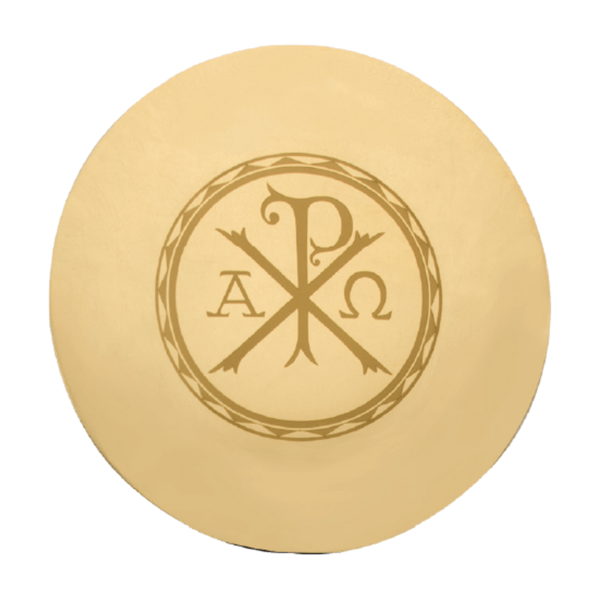 Alviti Creations 373G engraved Chi-Rho scale paten, gold