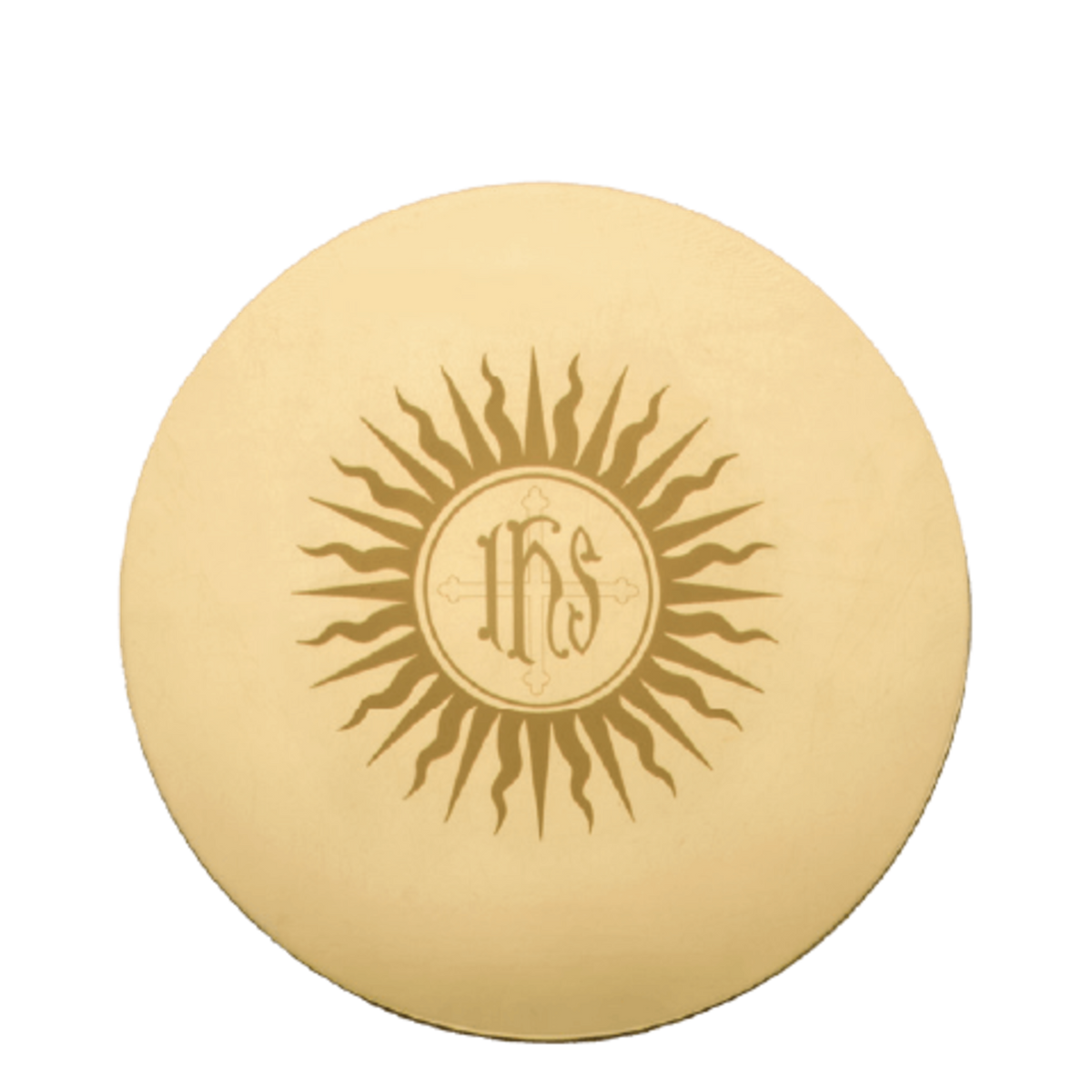 Alviti Creations 375G engraved IHS scale paten, high polished gold