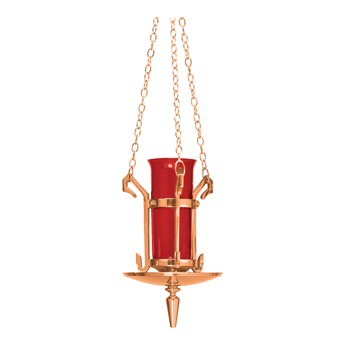 Excelsis 416-50 bronze hanging sanctuary lamp; glass shown is sold separately