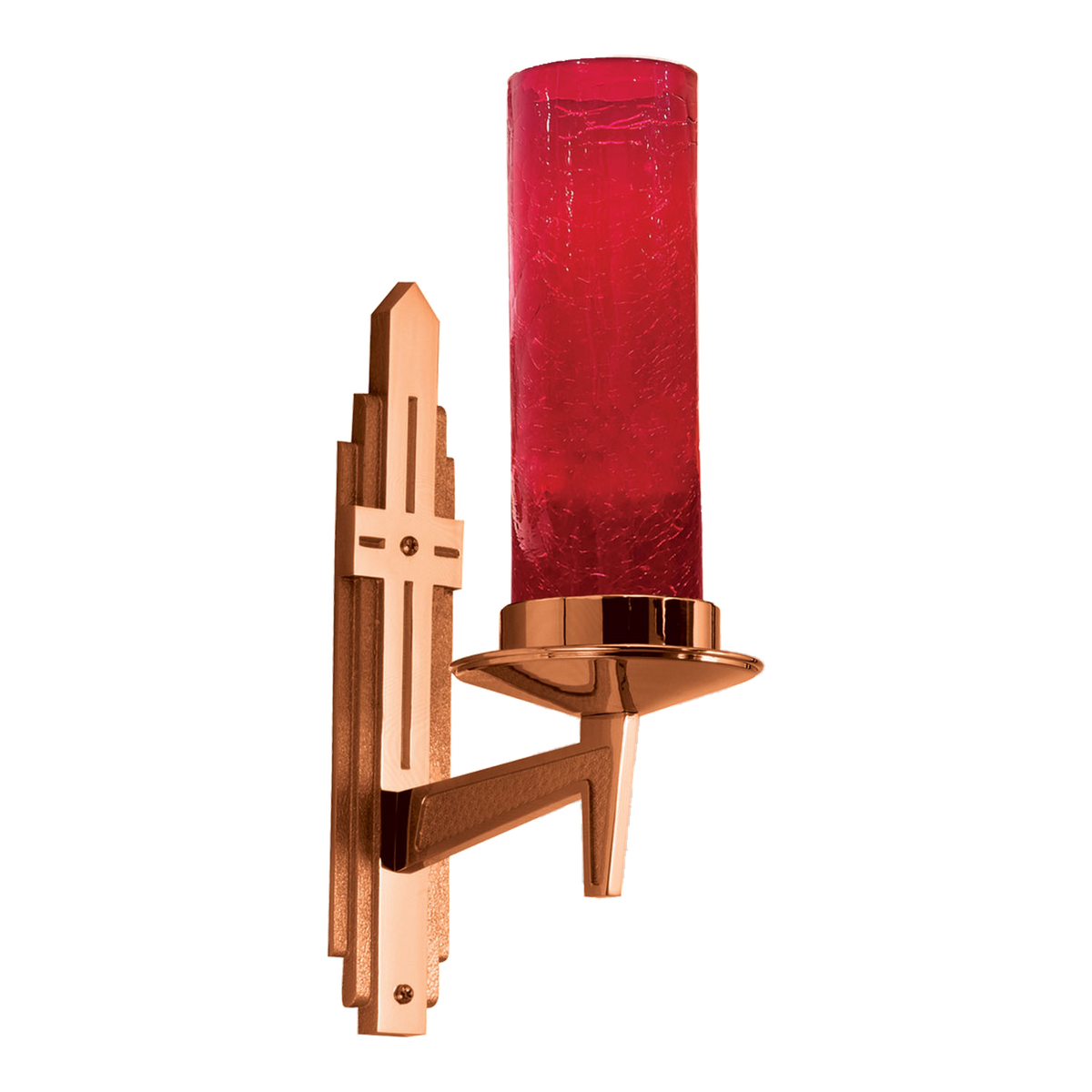 Excelsis 419-168 wall sanctuary lamp in bronze; glass shown sold separately on candle version
