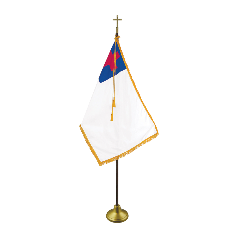 Christian Flag | Indoor | Oak Pole | Complete Set