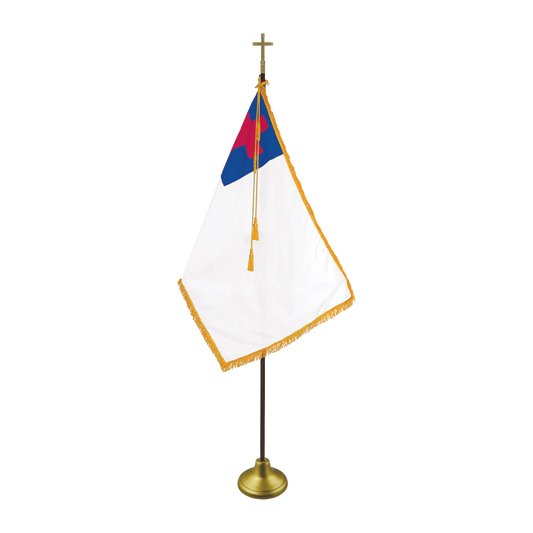 Christian Flag | Indoor | Oak Pole | Complete Set