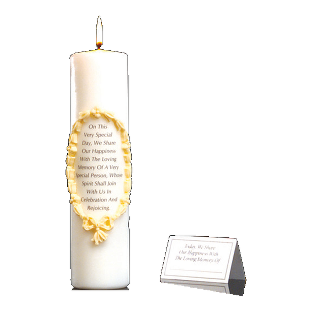 Memorial Candle with Personalization Place Card