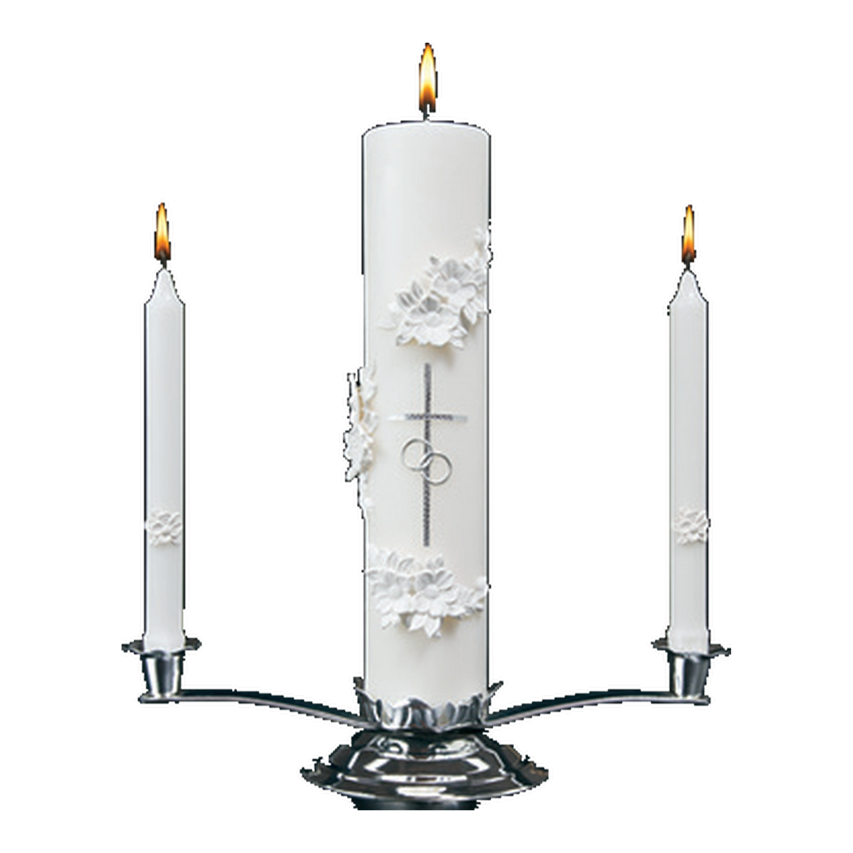 Holy Matrimony | SCULPTWAX® Wedding Candle Ensemble — Silver and White
