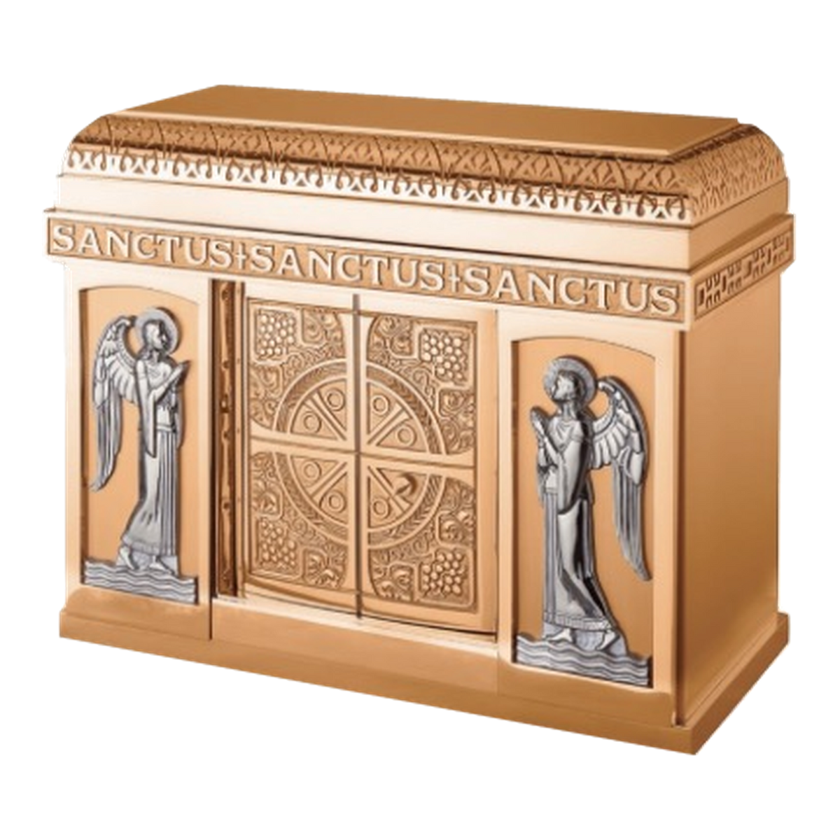 Excelsis 8619 bronze tabernacle in high-polish and satin combination finish — exact 2026 catalog photograph; satin alternative not depicted.