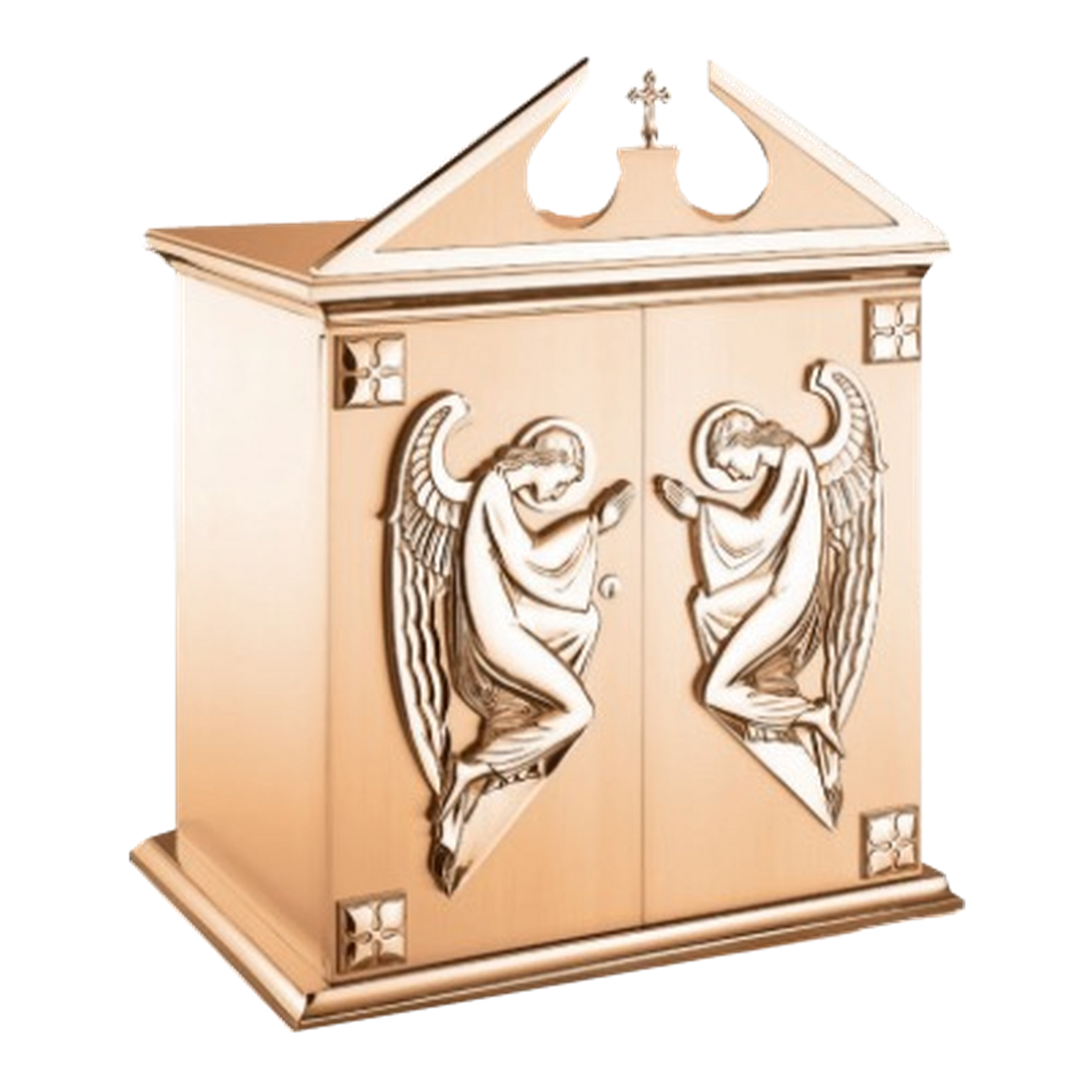 Excelsis 8801 bronze tabernacle with angel relief in high-polish and satin combination finish — exact 2026 catalog photograph.