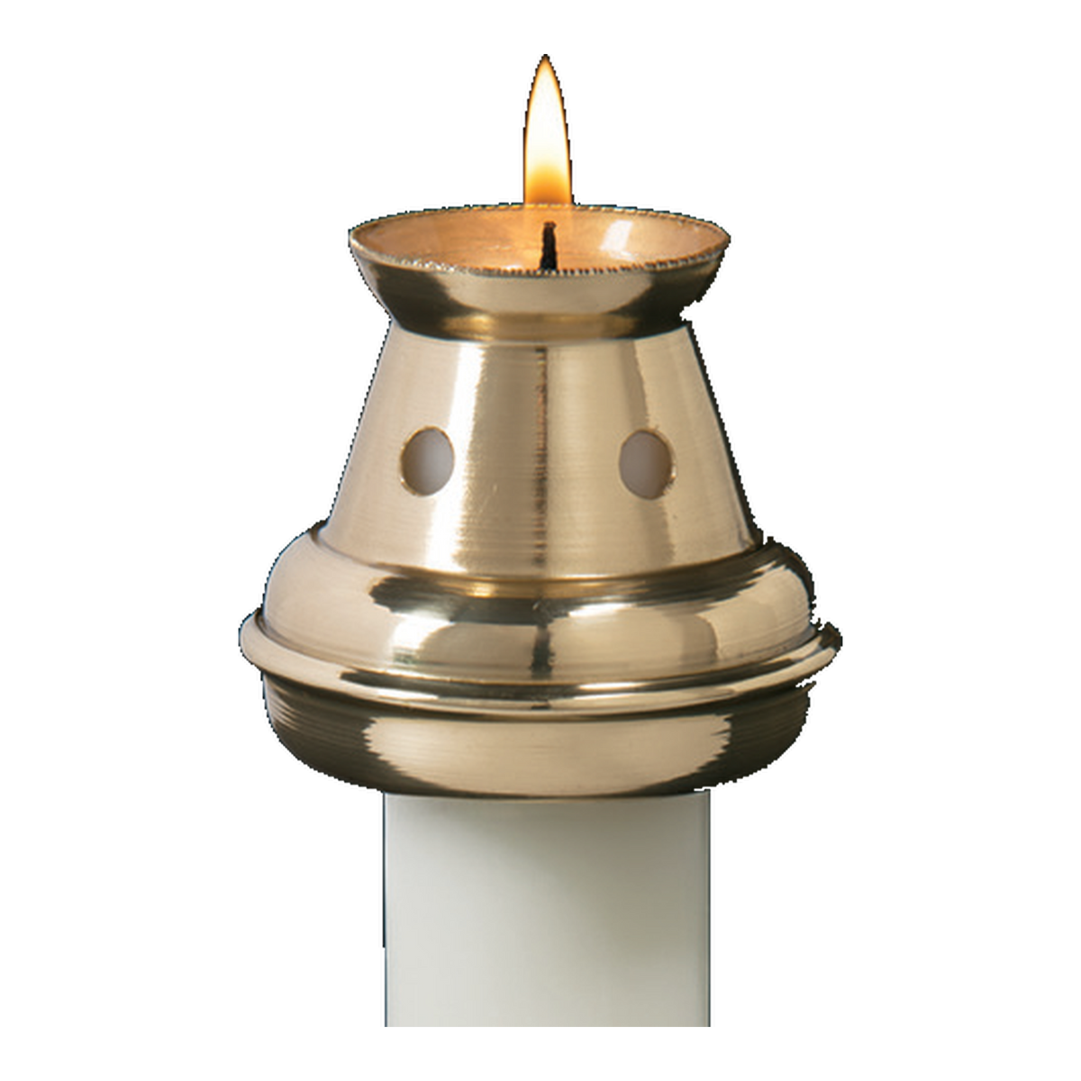 Brass Candle Followers – Bove — authentic catalog family photograph; size varies by option; candle not included