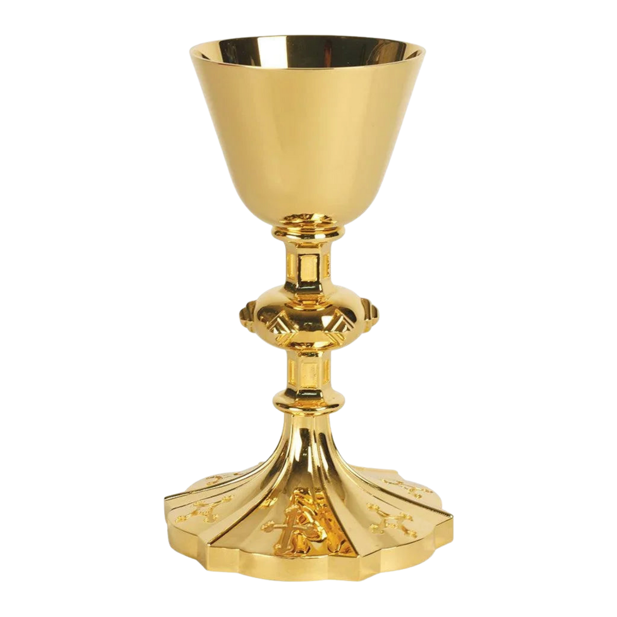 Koley's K970 24kt bright gold plated chalice with cast stem and base