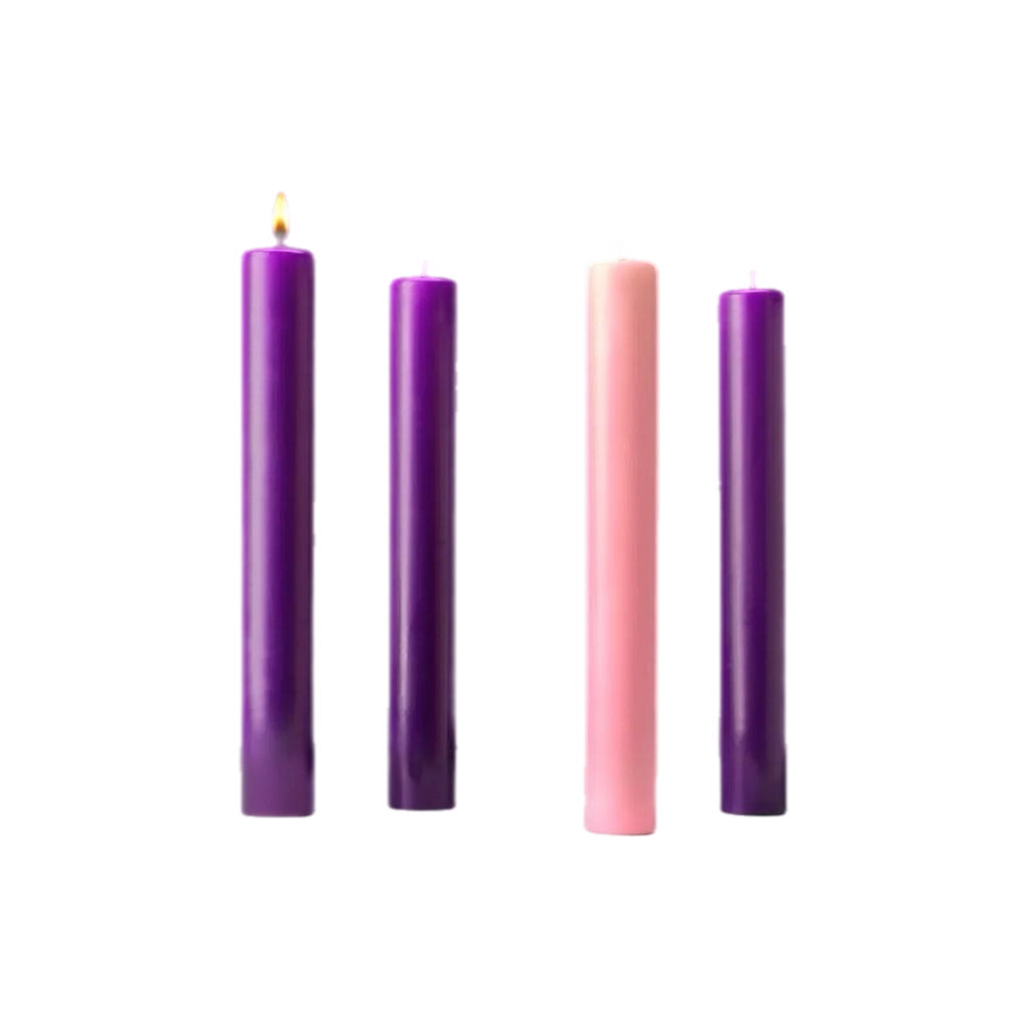 Cathedral Candle Company 51% beeswax Advent candle set for church Advent wreaths, view 1
