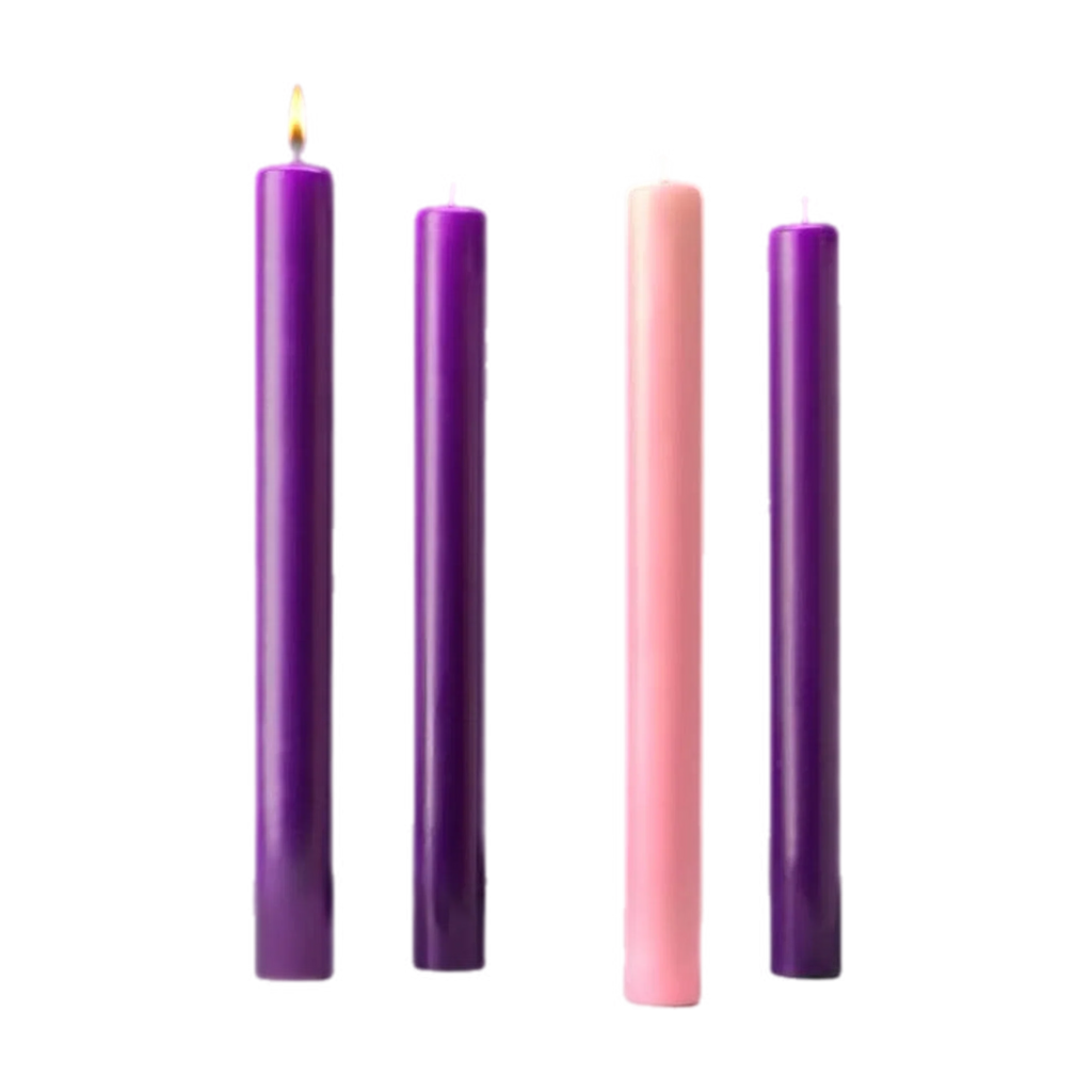 Cathedral Candle Company 51% beeswax Advent candle set for church Advent wreaths, view 4