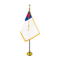 Christian Flag | Indoor | Gold Aluminum Pole | Complete Set