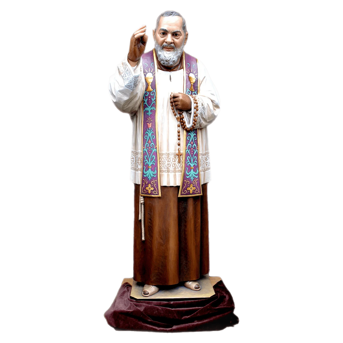 Saint Pio | Style B | Ferdinand Stuflesser 1875 | Hand-carved Statuary