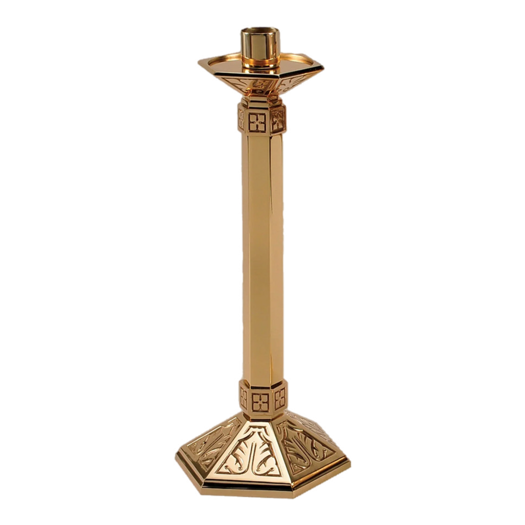 Regal 99C42 bronze altar candlestick in combined satin and textured finish