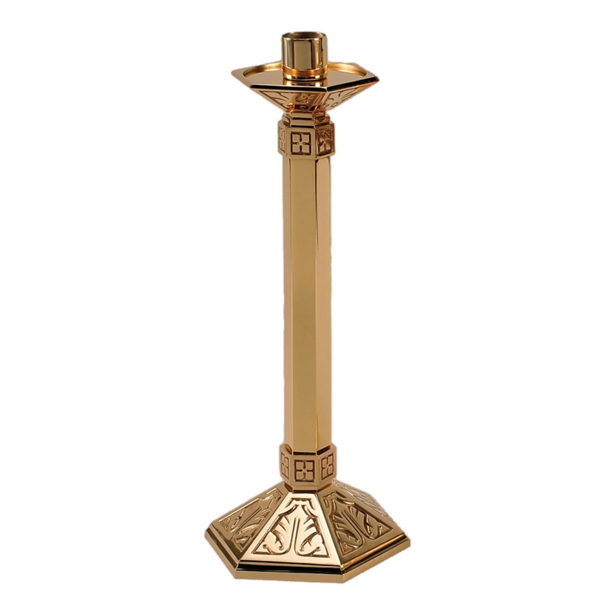 Regal 99C42 bronze altar candlestick in combined satin and textured finish