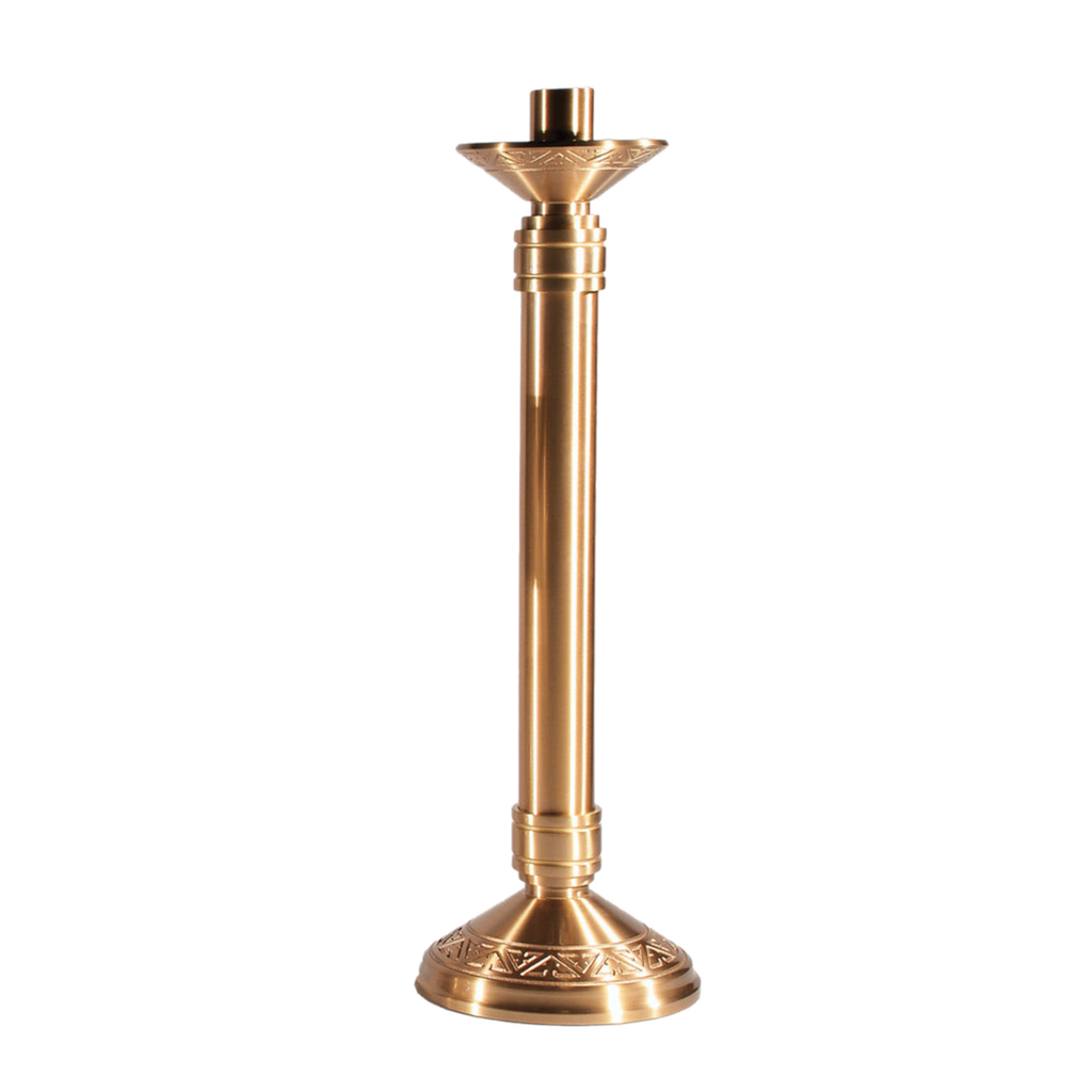 Regal 99C40 bronze altar candlestick in combined satin and textured finish