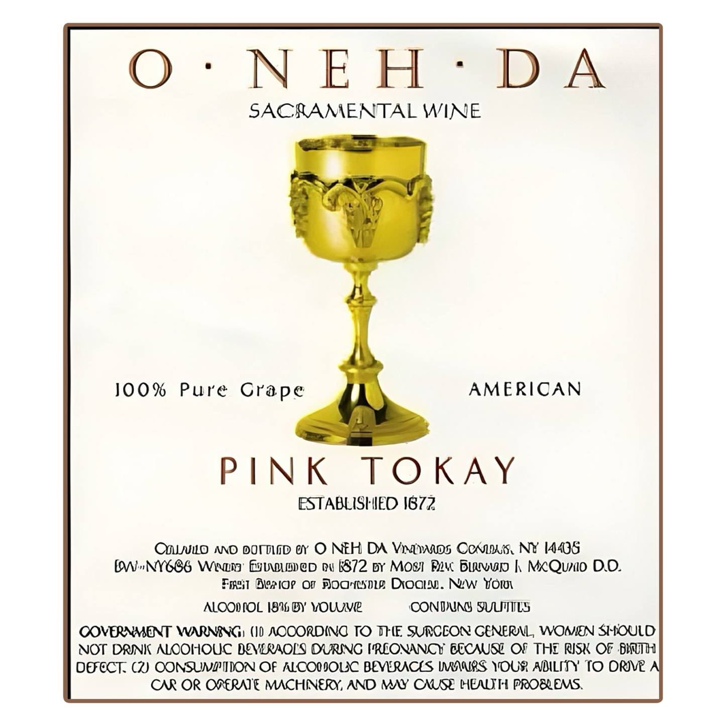 O•NEH•DA Pink Tokay Altar Wine