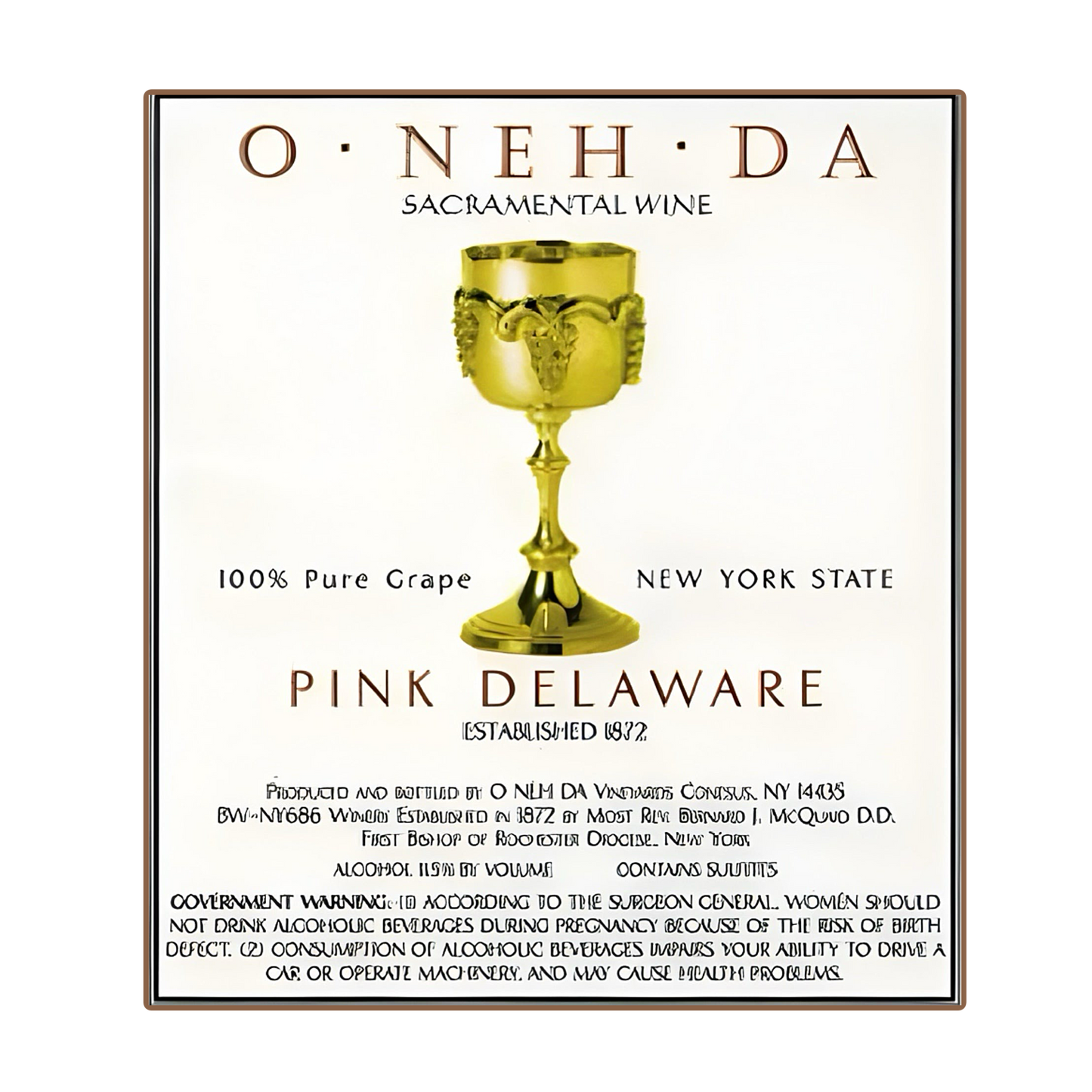 O•NEH•DA Pink Delaware Altar Wine