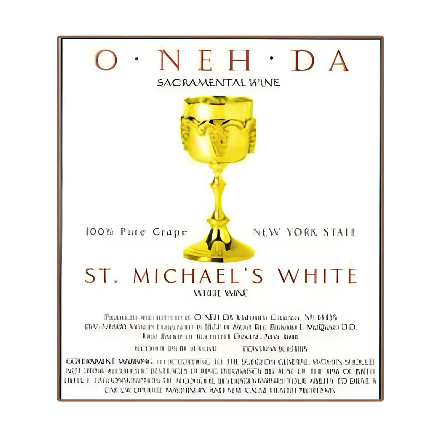 O•NEH•DA St. Michael's White Altar Wine